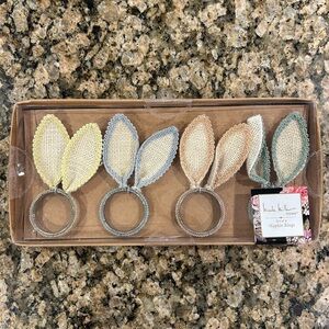 Nicole Miller set of 4 bunny ear napkin rings - Easter